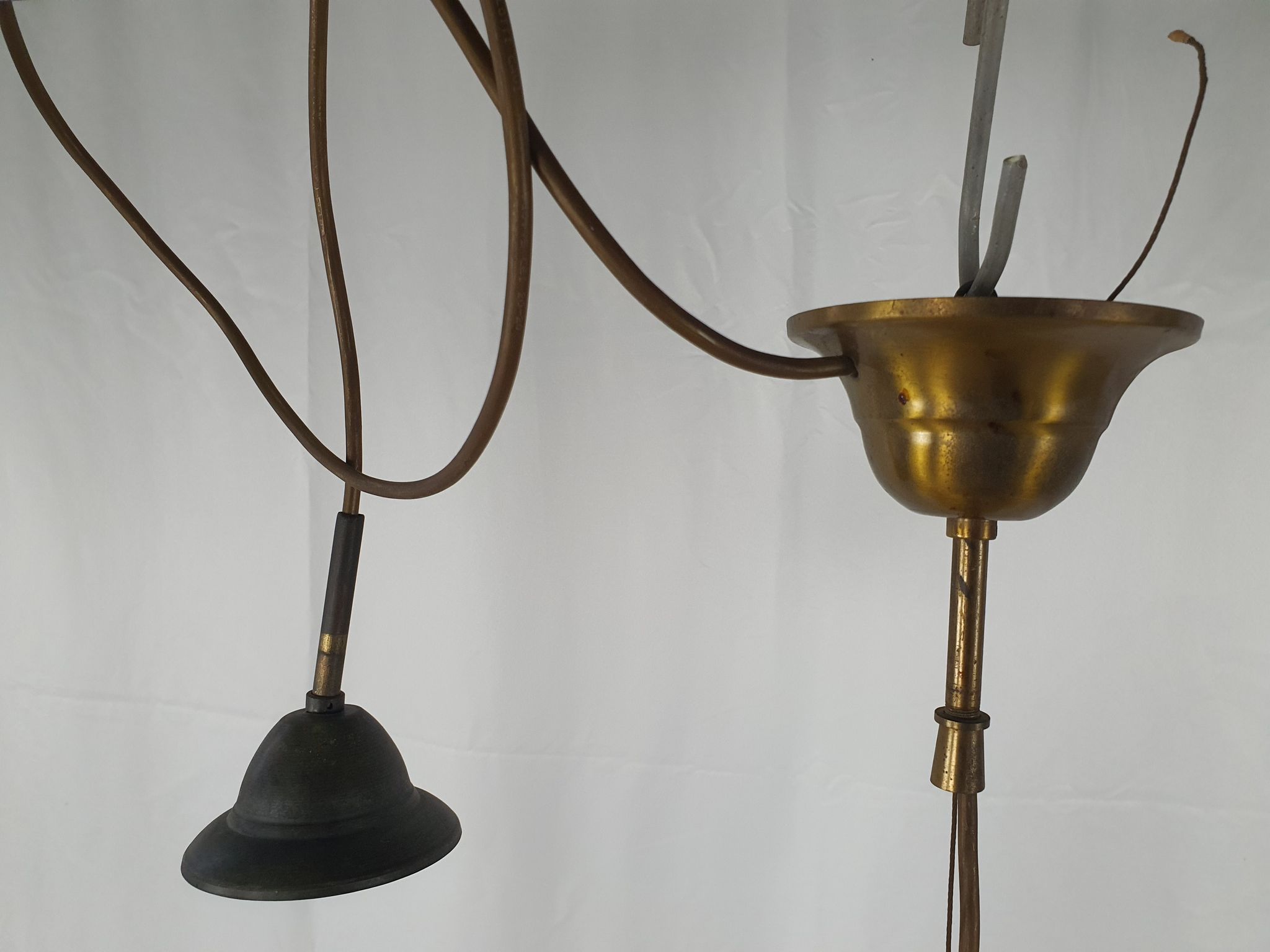 Lustre en verre de Murano et laiton avec double support
