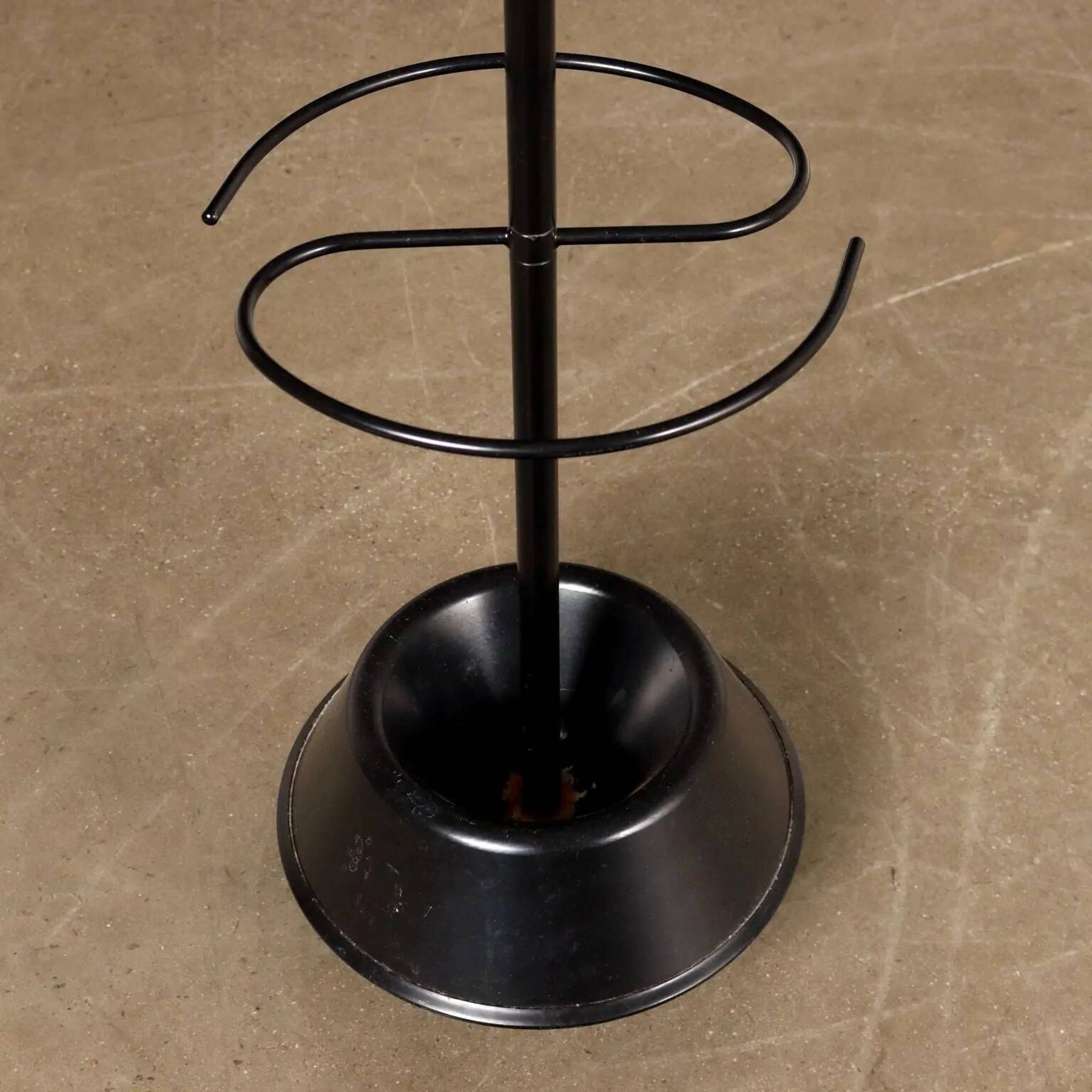 Vintage umbrella stands from the 1970s-80s in enamelled metal, Italy.