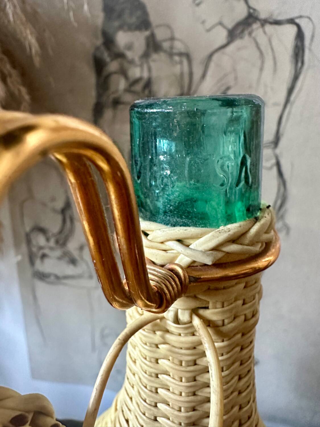 Scoubidou bottle from the 60s