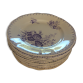 12 plates faîence Sarreguemines, 30s
