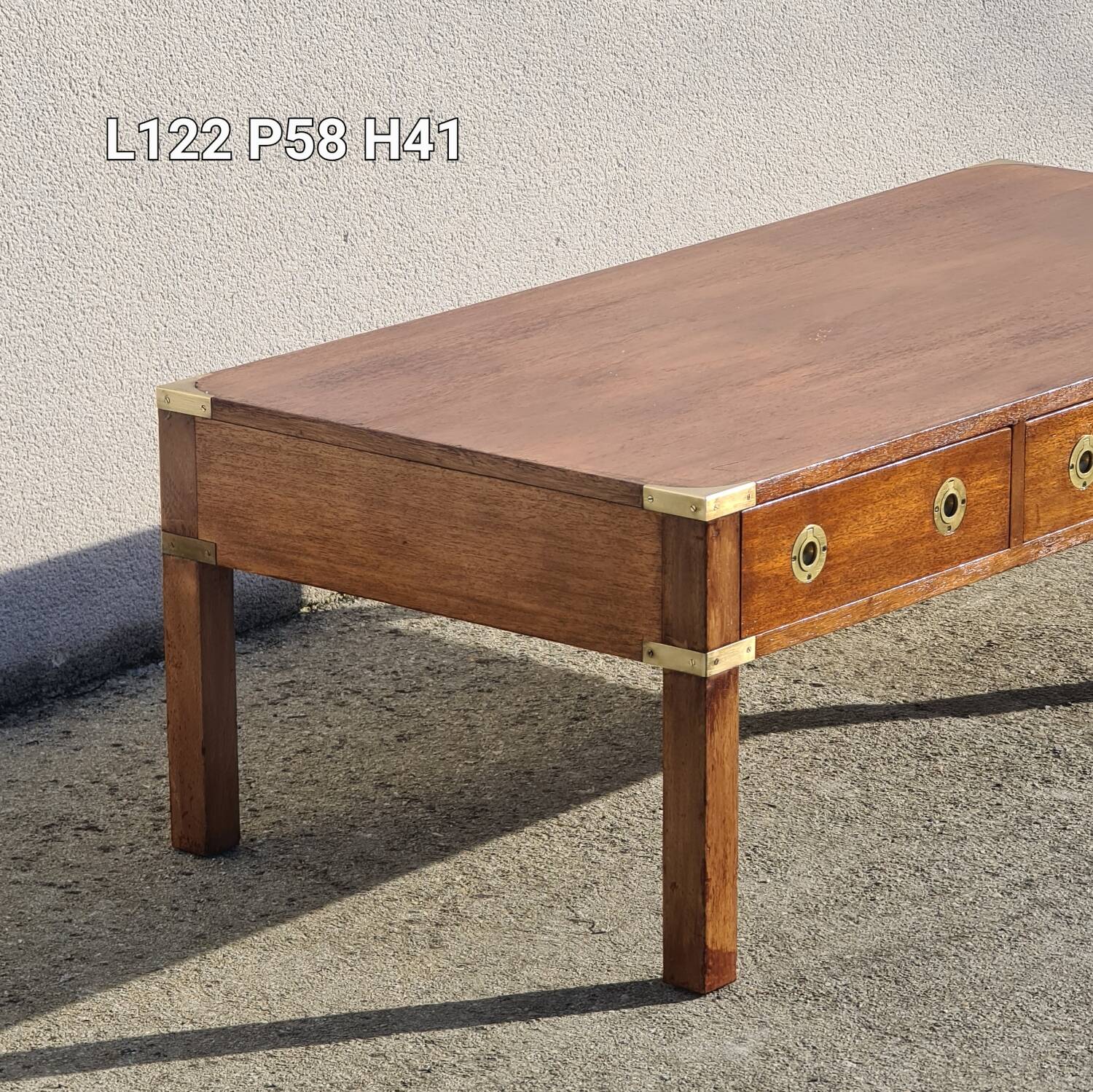 Table basse campagne militaire, marine, vintage