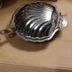 Vintage silver metal butter in shell shape