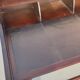 Colonial desk in wood and leather with armchair