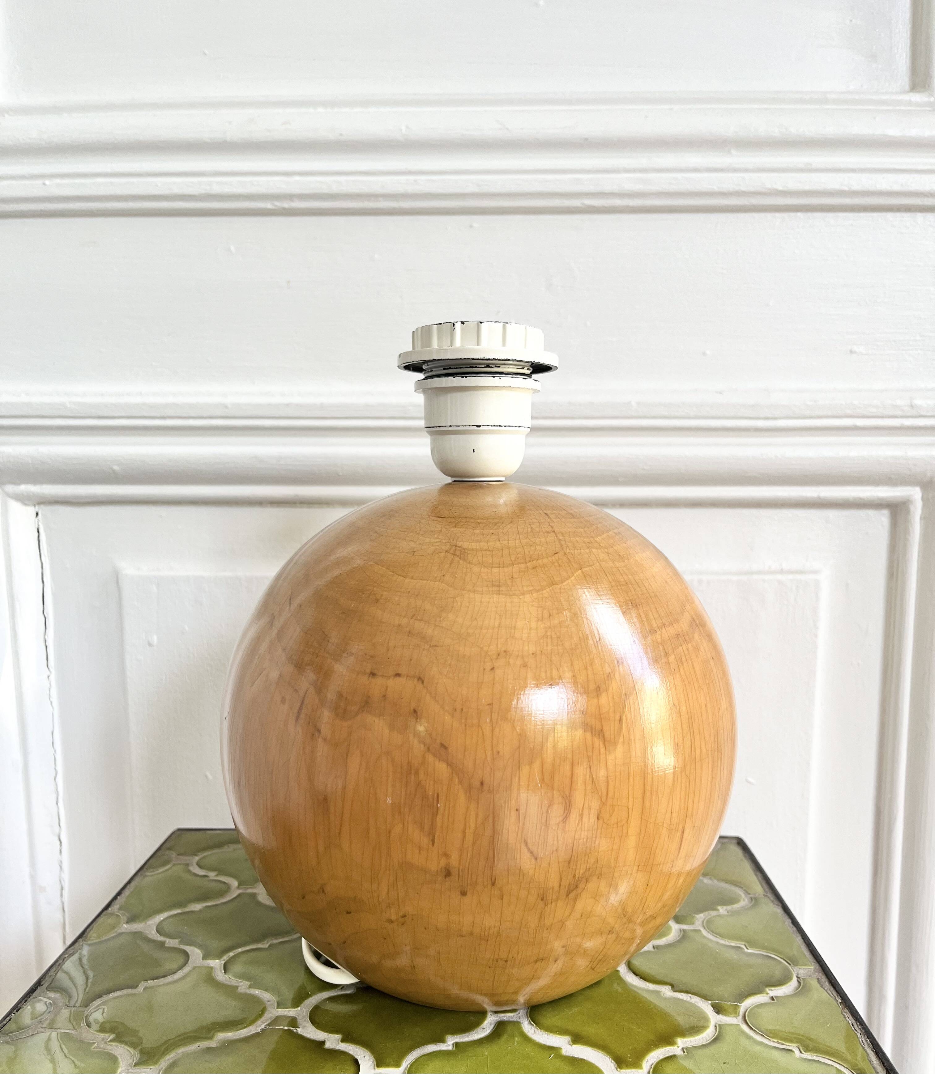 Large solid wood ball lamp
