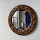 Round rattan mirror 1980