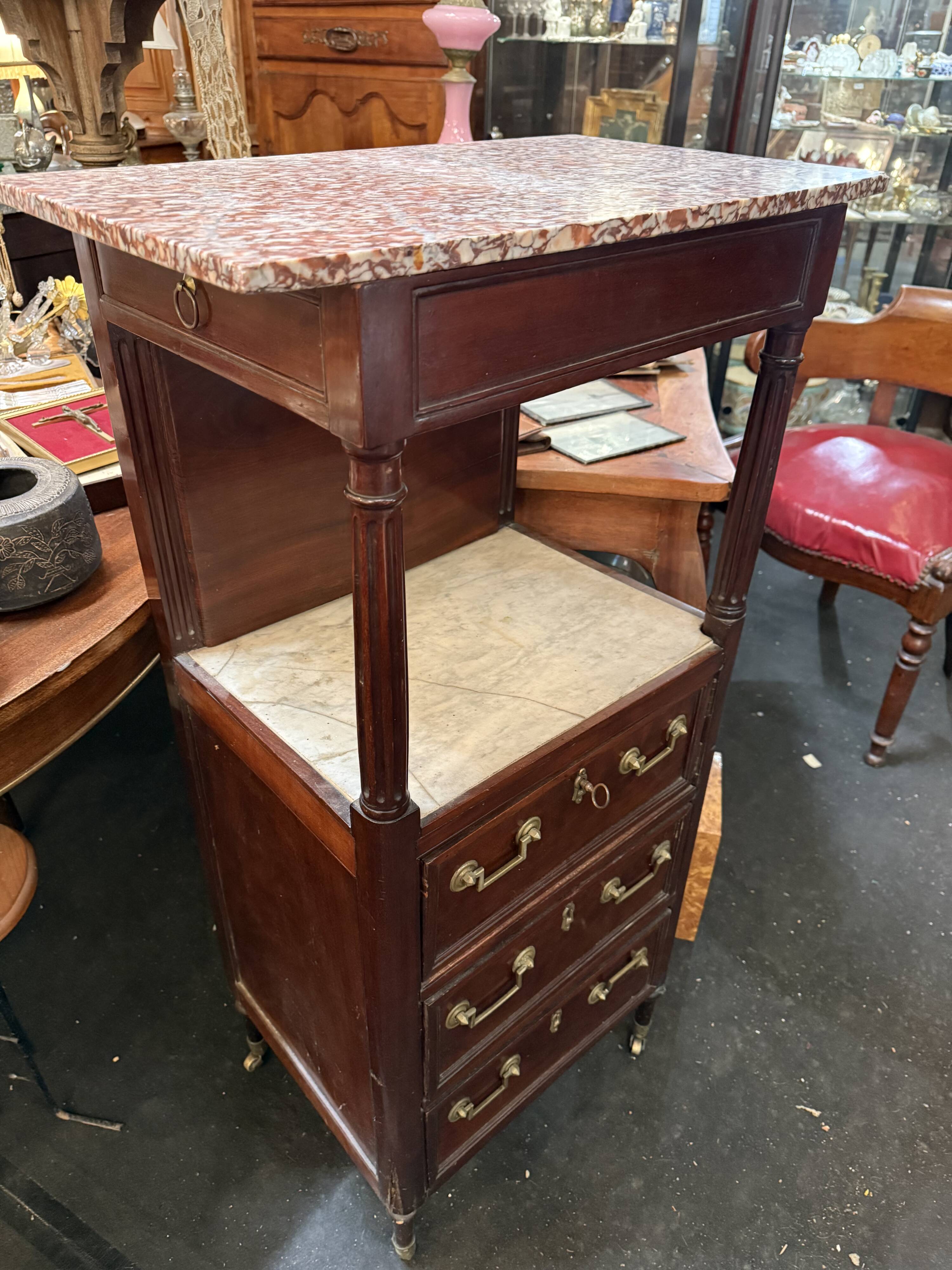 Mahogany barber's dresser