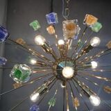 Lustre spoutnik en verre de Murano
