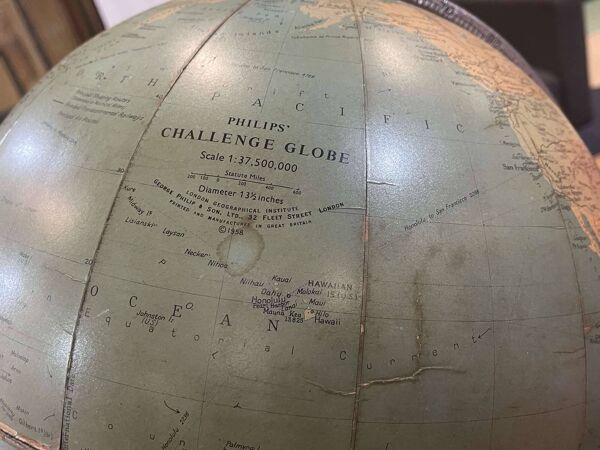 Globe terrestre anglais Philips Challenge globe de 1958
