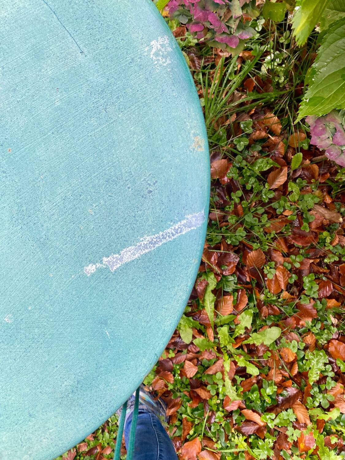 Table de jardin vintage verte