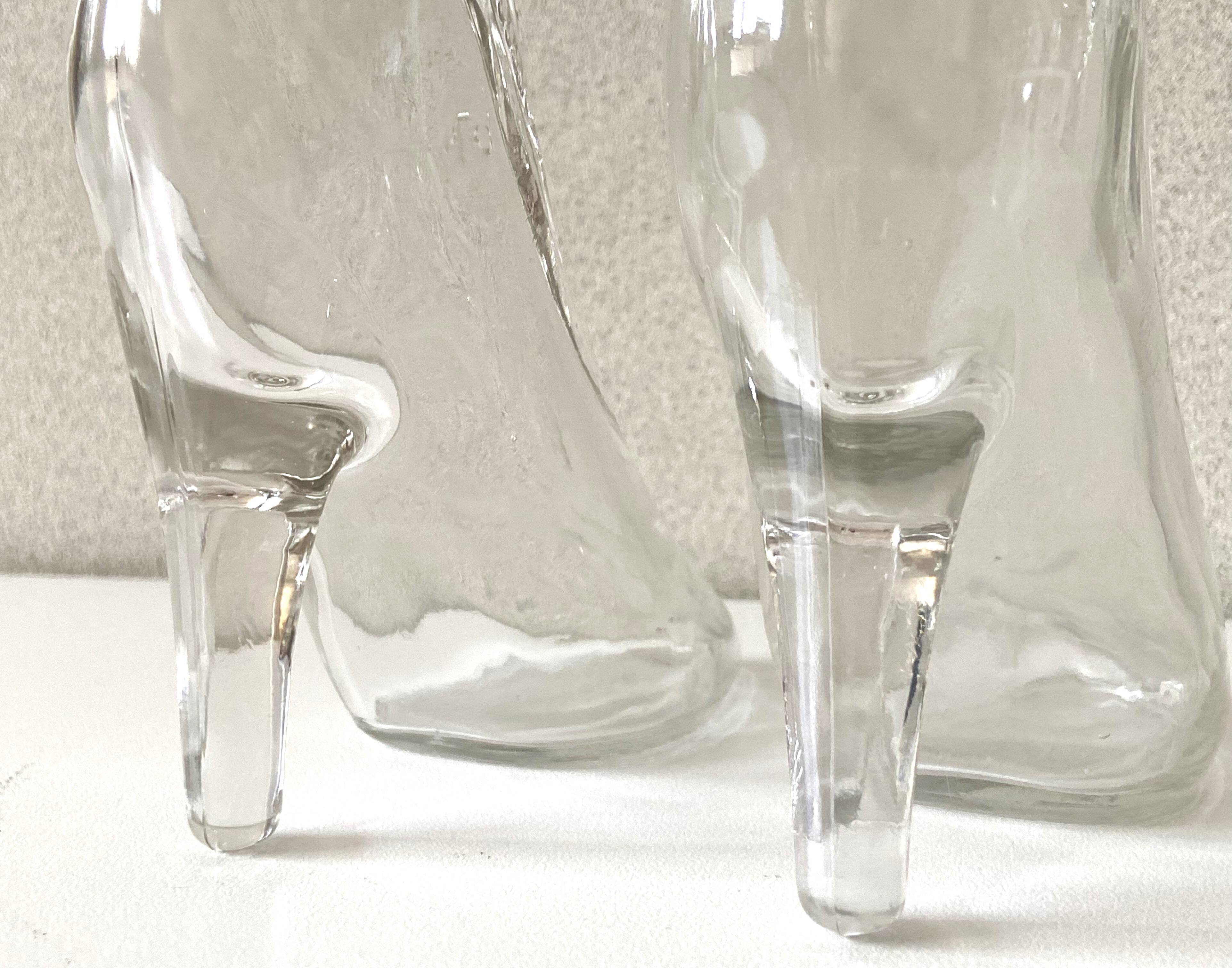 2 bottles vintage glass flacons registered model kefla france high heels