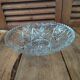 Fruit cup Display Dish stars chiseled Hollow molded glass old vintage