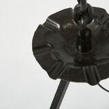 Foor lamp signed Jacques Vidal wrought iron dated 1967