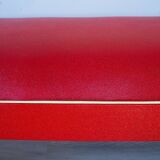 50s bench, wood and vinyl