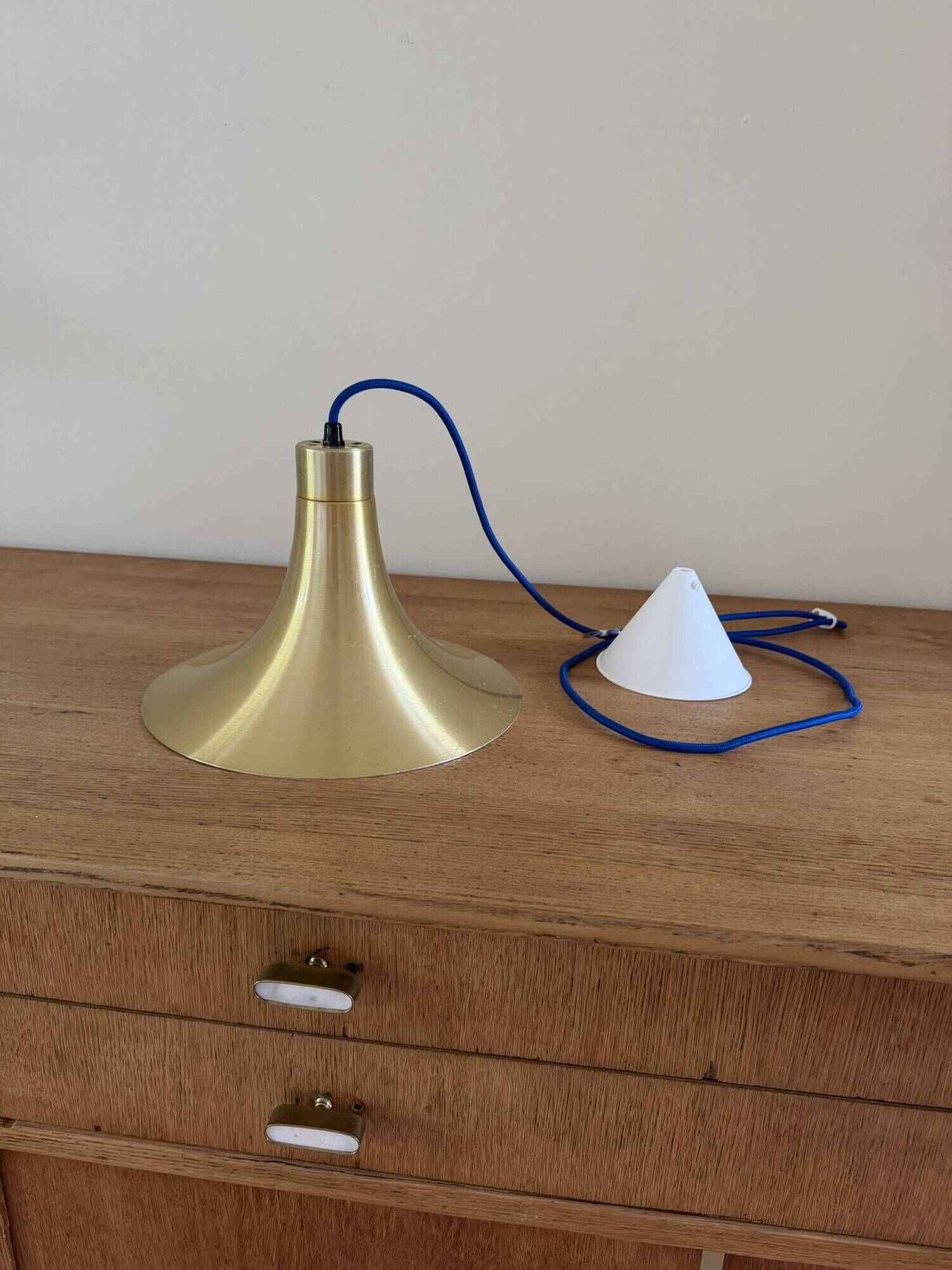 Vintage Danish design lamp in style of Semi pendel - Golden space age lamp