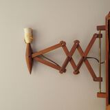 Teak wall lamp Scissor, Danish design, 1970s, manufacture: Lyfa