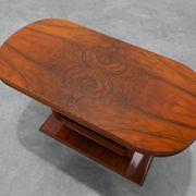 Art Deco Walnut Veneer Coffee Table, Belgium, circa 1920
