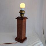 Angel L. Pazmino leather totem lamp 1960 Aztec patterns Style Furniture