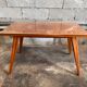 Vintage Scandinavian style teak coffee table with compass legs and glass top - 60s