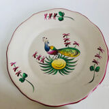 Pair of plates Les Islettes with bouquet and peacock