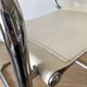 Fauteuil de bureau en simili cuir blanc et métal chromé style Matteo Grassi, Italie