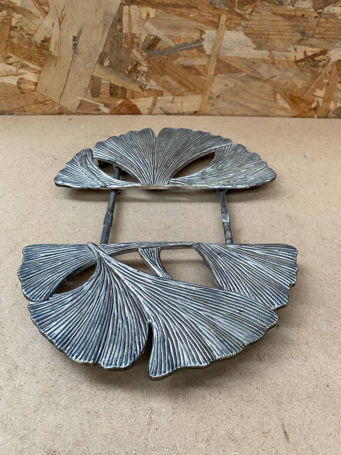 Old silea silver metal extendable vintage trivet