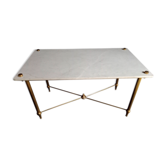 Brass and travertine coffee table 70s