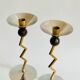 Pair of brass candle holders