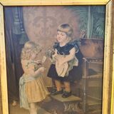 Table "little girls with cats"