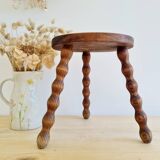 Antique wooden tripod stool