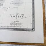 Brazil, old map, printed in 1852.