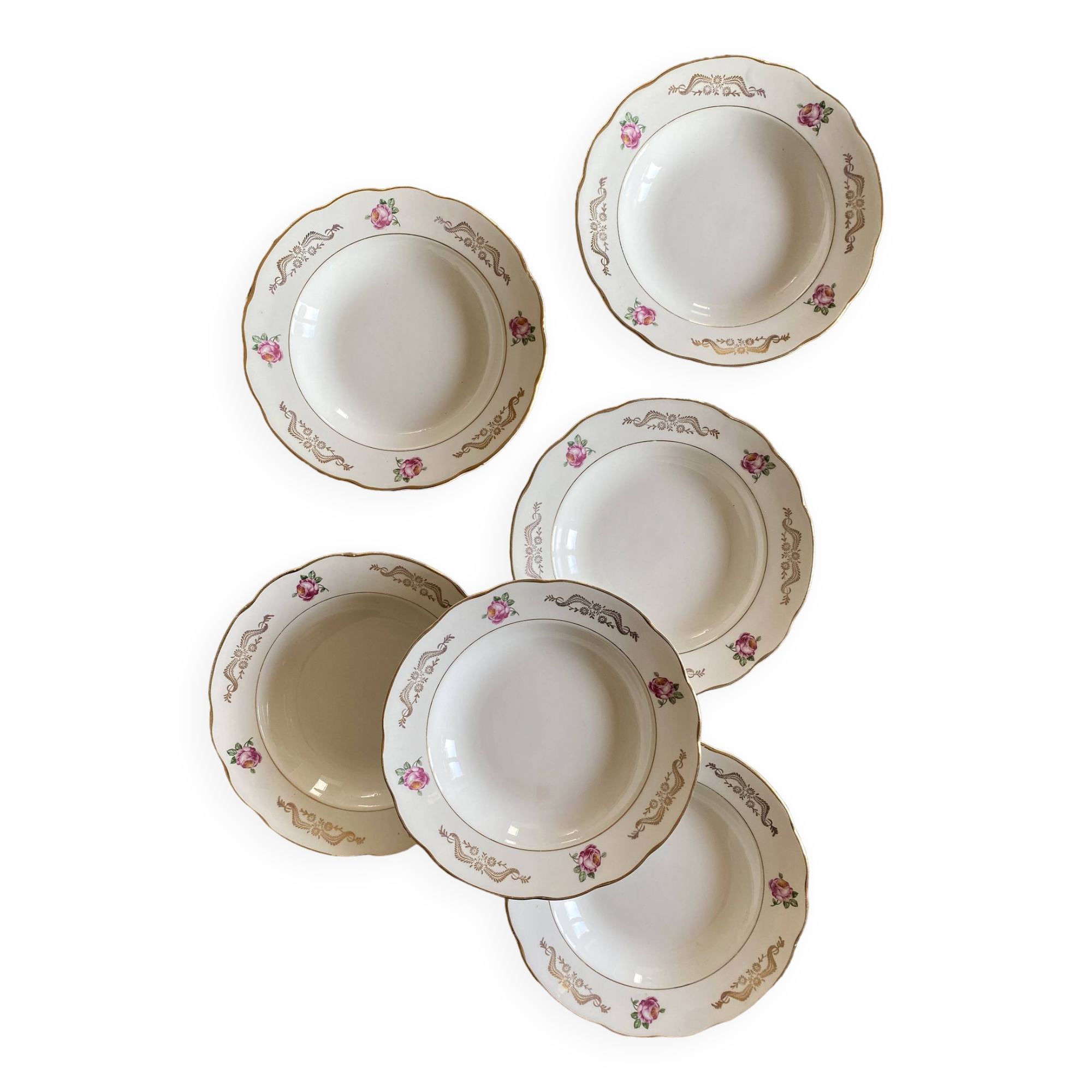 Set of 6 vintage soup plates model Marie-Laure de Gien