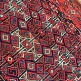 Handmade Antique Persian Turkmen Wool Rug- 44x65cm