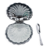 Chrome scallop butter dish from the 70s
