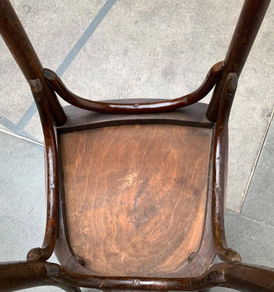 Art Deco curved wooden café chair, 1930s