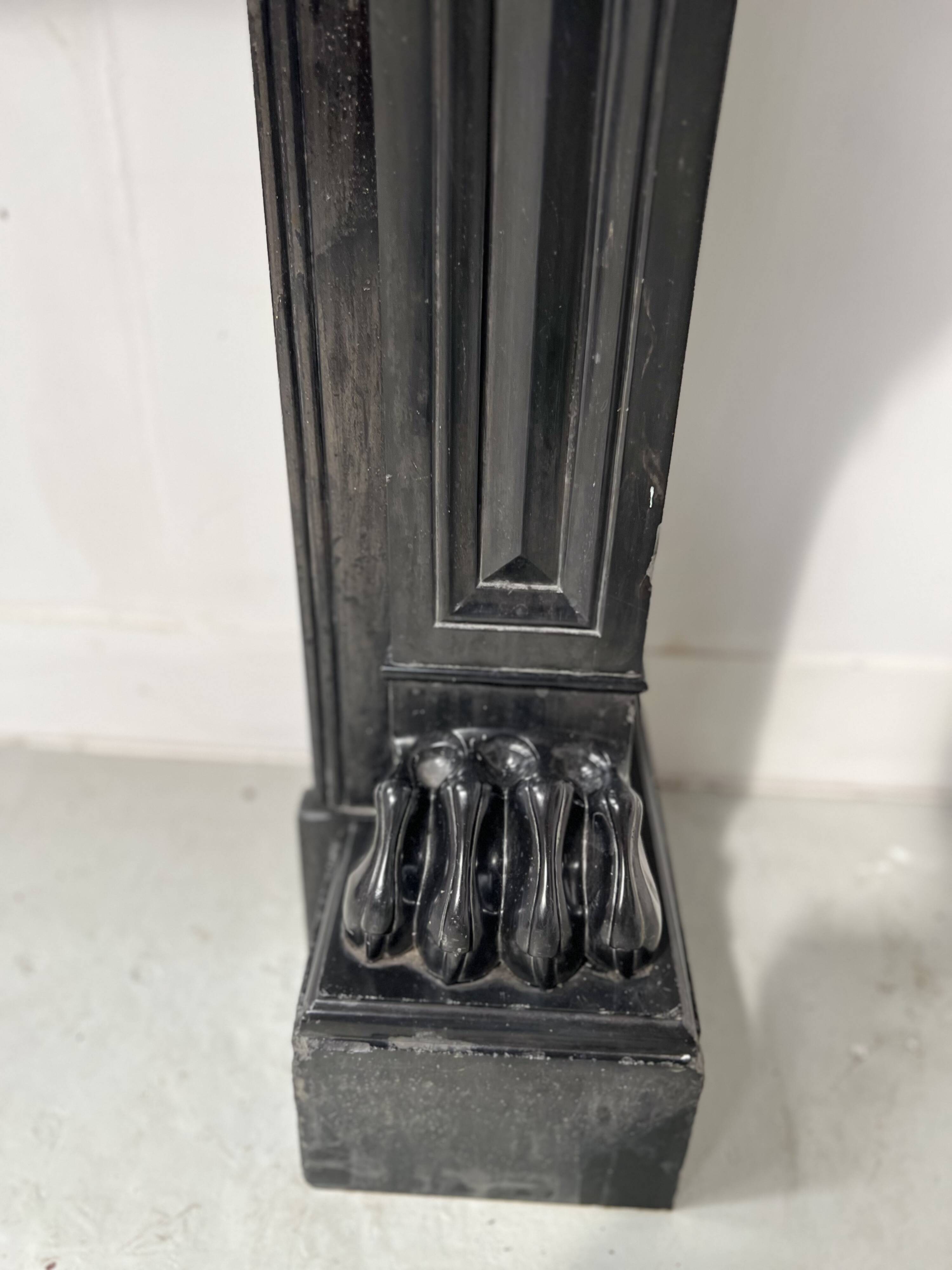 Napoleon III fireplace with claw feet in black marble, 19th century