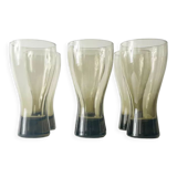 Smoked glass tube glasses