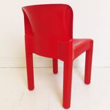 Vintage Italian Red Plastic Chair By Carlo Bartoli For Kartell Italy