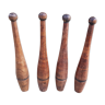 Set of 4 old English juggling clubs circa late 19th