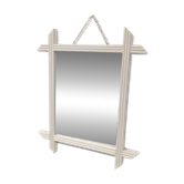 Miroir ancien à cadre bois, montage à croisillons