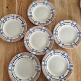 Set of 6 vintage longwy plates