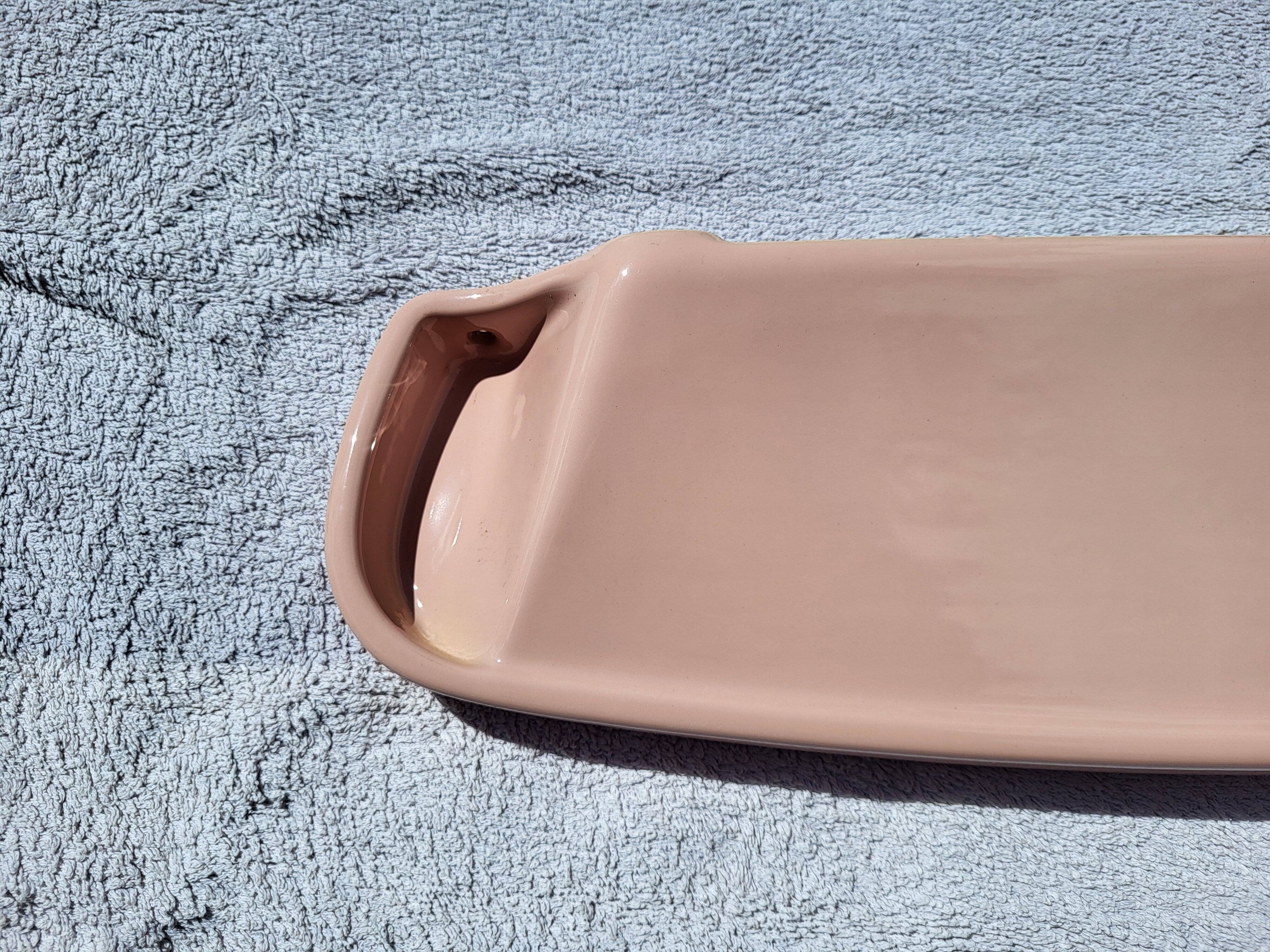 Vintage pink ceramic bathroom shelf