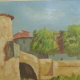 Peinture à l'huile sur bois de R Accaries