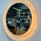 Vintage Round Hillebrand Iceglass Mirror with Lighting