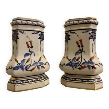 Paire de Vases Kutani Eisen - Porcelaine - Période Showa (1926-1989)