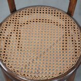 Set of 4 vintage bistro chairs Jacob & Josef Kohn Wien with a wicker seat