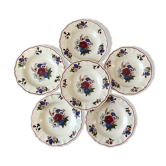 Set of 6 hollow plates Digoin Sarreguemines model Agreste 50s