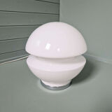 Space Age table lamp in white opaline and chrome metal, 1970