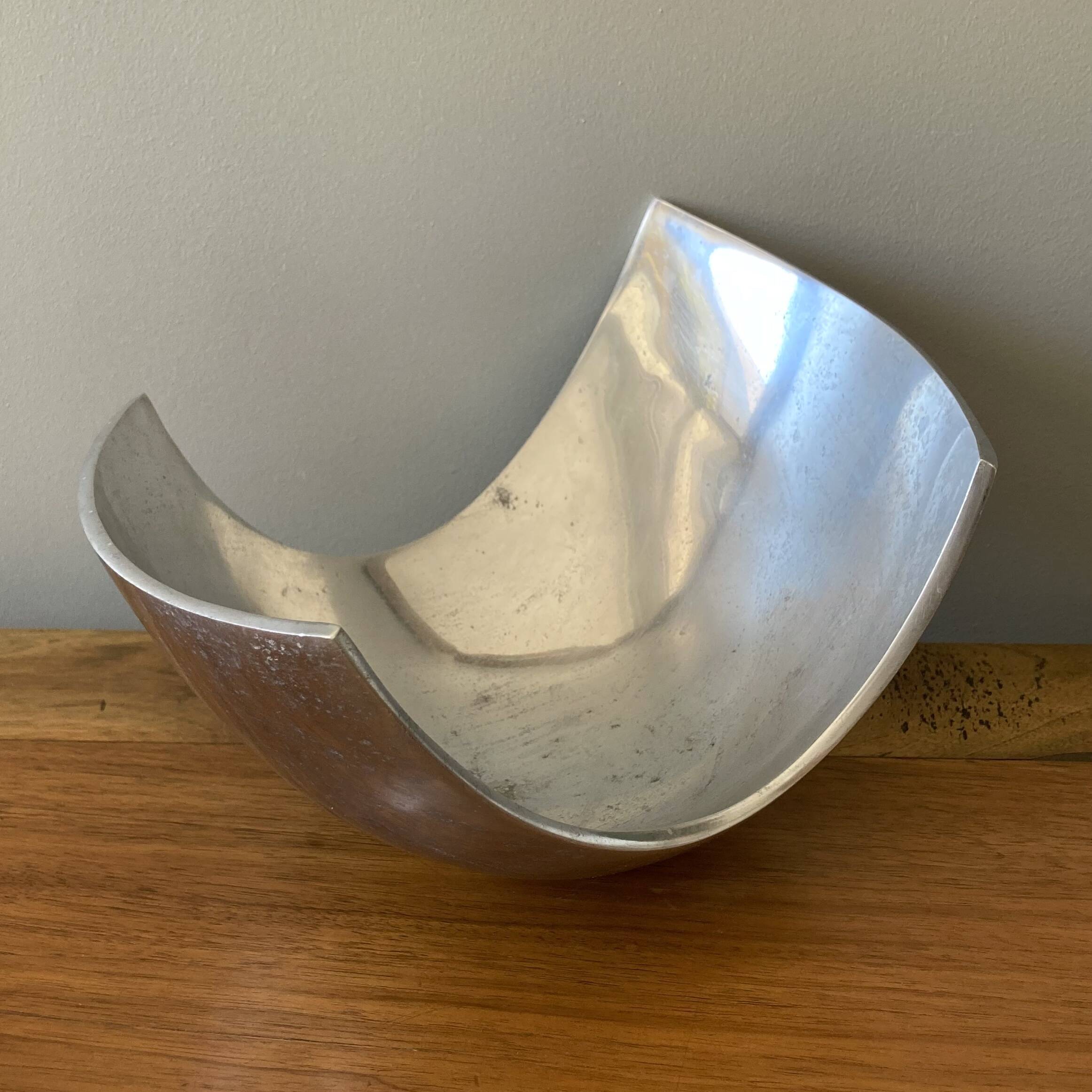 Space Age aluminum fruit bowl probably from the 1970s