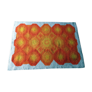 Tapis Desso rectangulaire, orange années 70