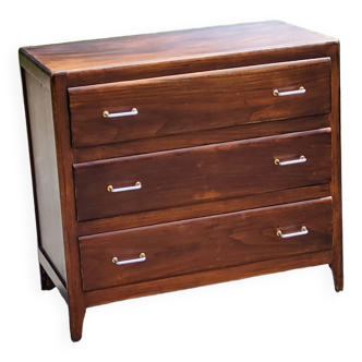 Vintage chest of drawers from the 50s 3 drawers feet compass poplar
